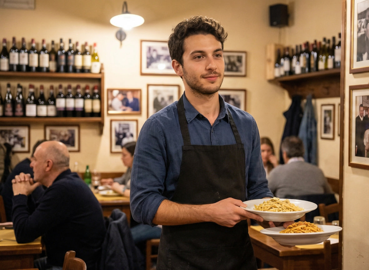 Un jeune homme au travail